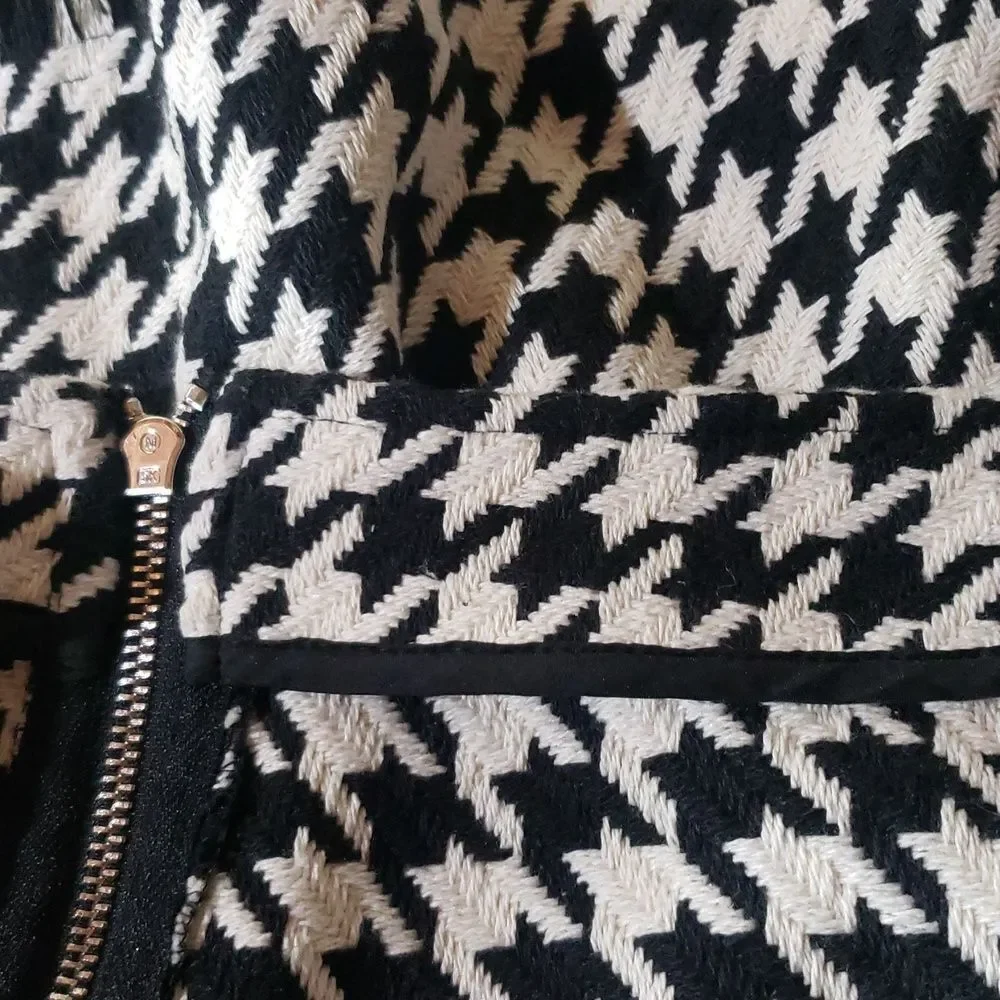 Cider 4XL Black and White Houndstooth Pencil Skirt